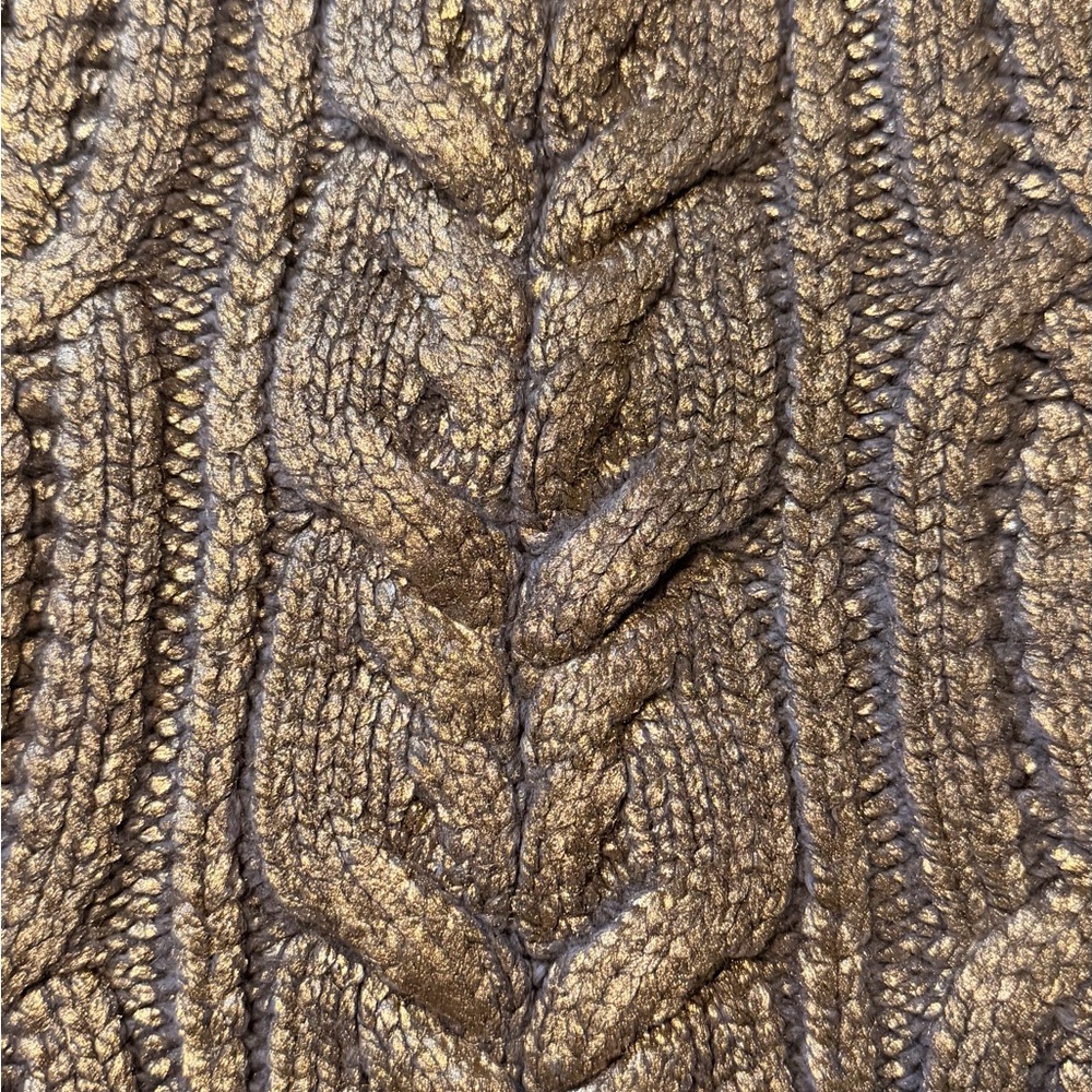 NWT - Zara Gold Metallic Cable Knit Sweater Vest - Picture 5 of 6
